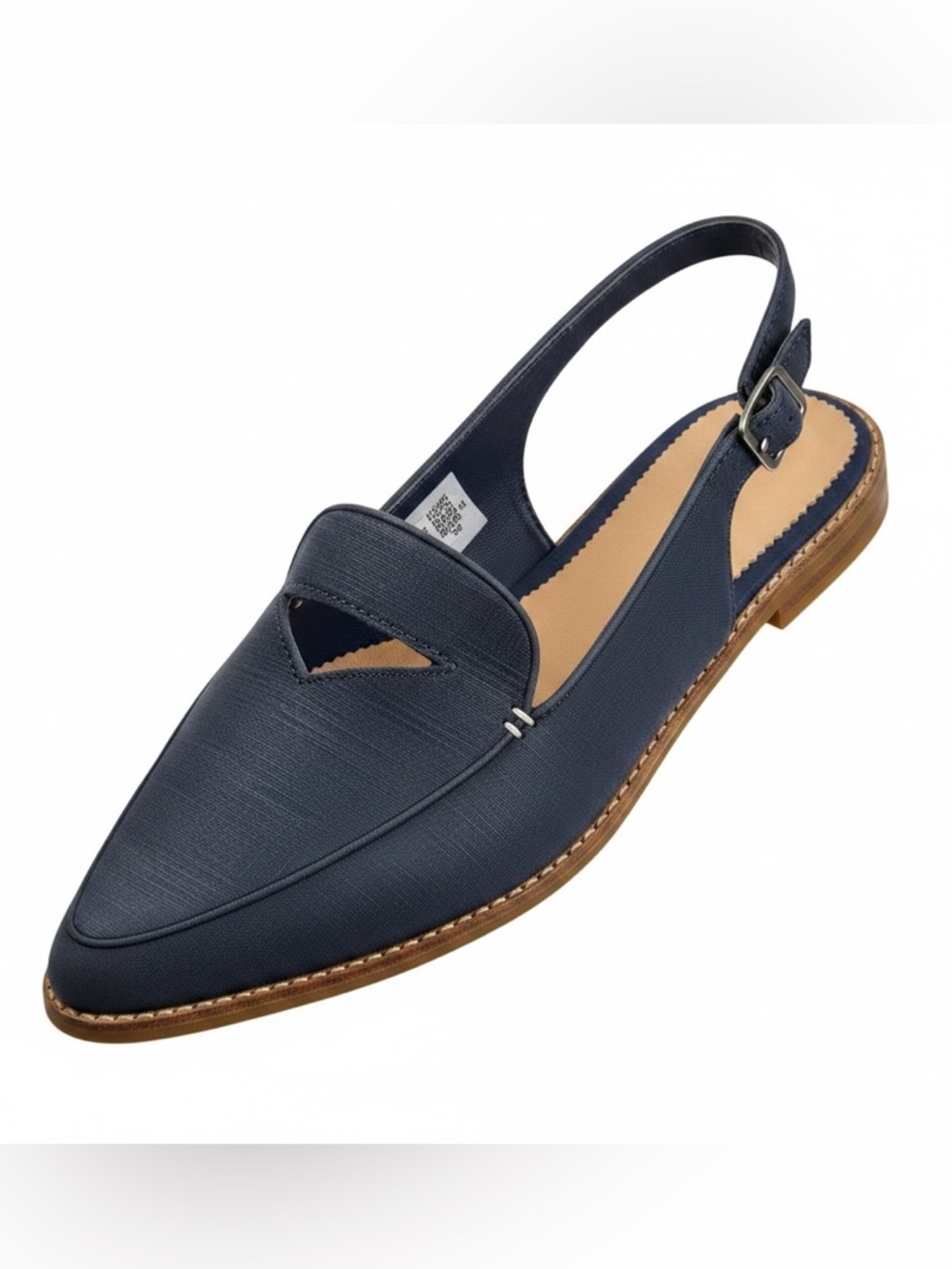 New Sperry Top-Sider Saybrook Slingback Leather Flats Light Navy Blue Woman’s 11